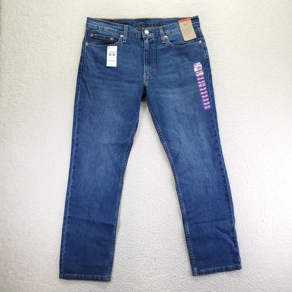 Levis 511 Slim Fit Men Jeans 36x30 Medium Wash Blue Stretch Denim 04511-6363 NWT